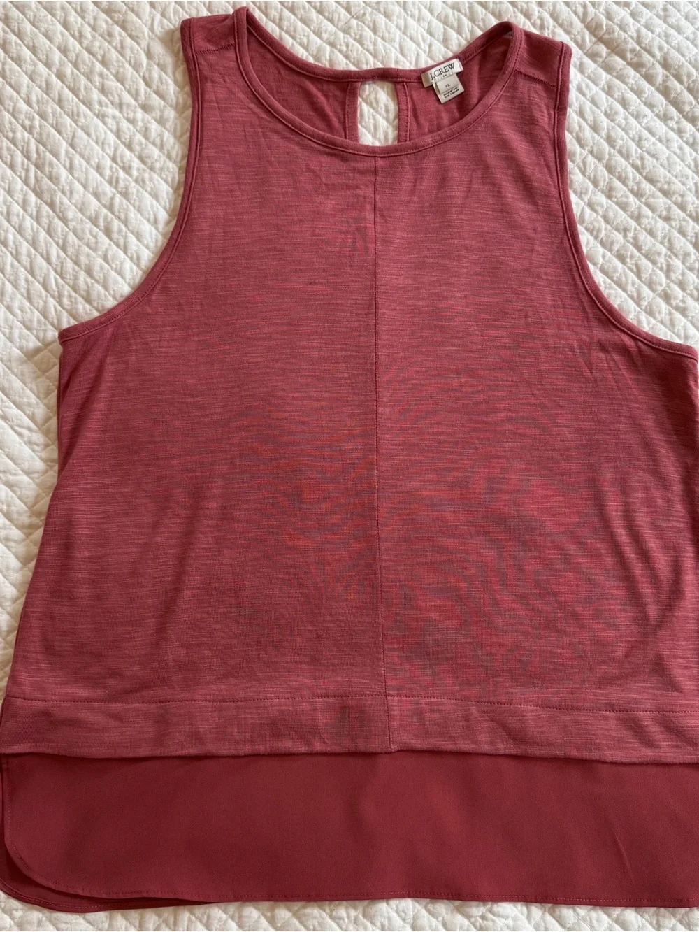 J. Crew Dusty Rose Layered Hem Tank